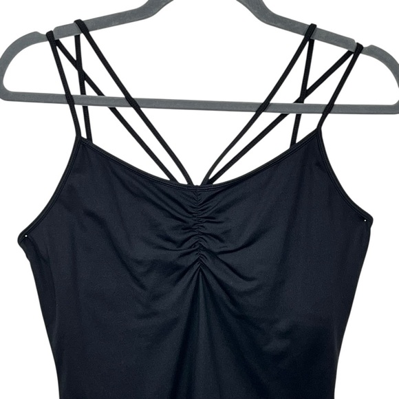 Boston Proper Black Ruched Strappy Camisole – Size S Stretch Nylon Blend - Picture 3 of 10